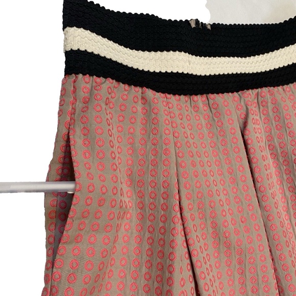 Maeve Anthropologie Polka Dot Pleated High Waisted Swing Skirt Size M Petite - Picture 6 of 15